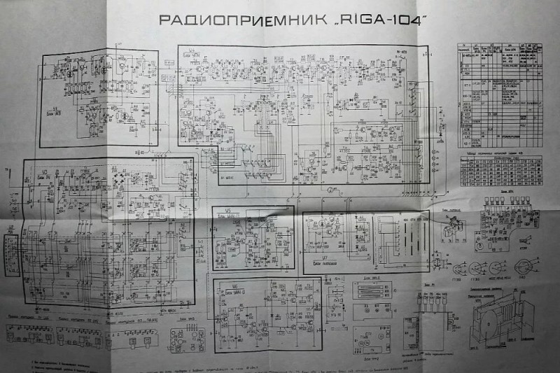 Радиоприёмник Рига-104 - схема 1977 года